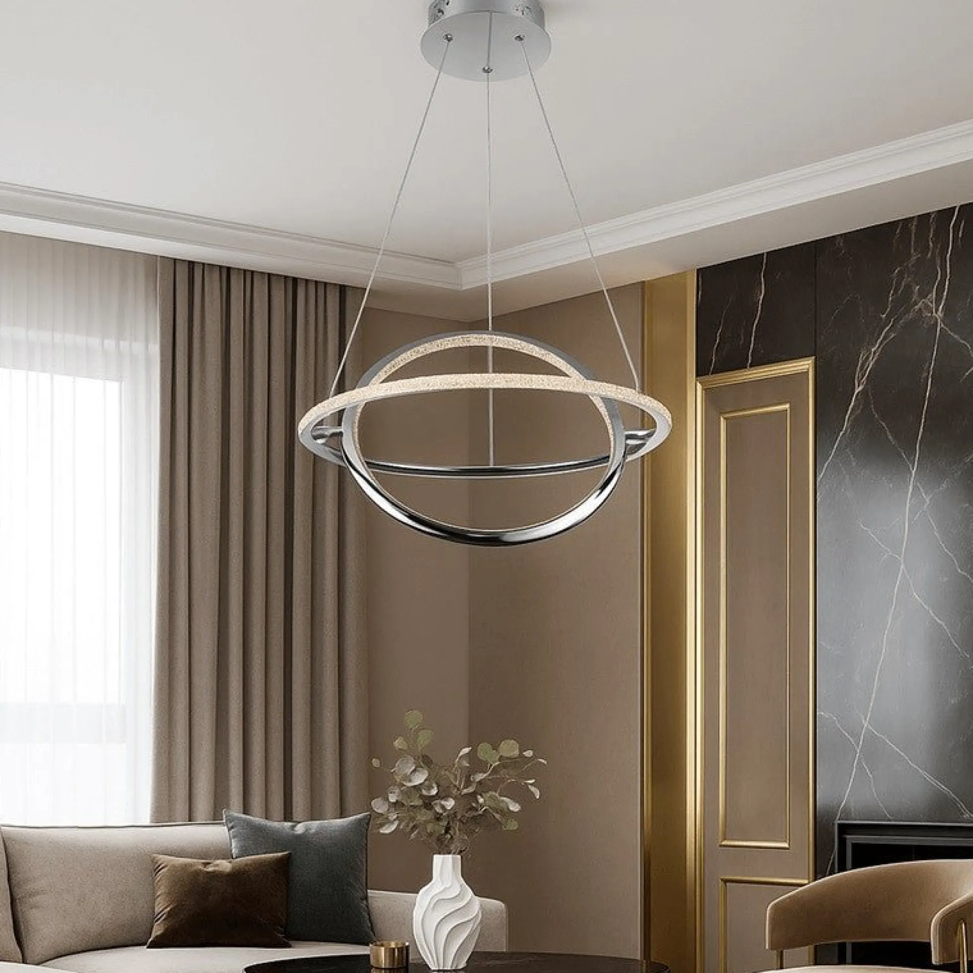 Lámpara colgante LED "SIRKLER" 28W efecto cuarzo