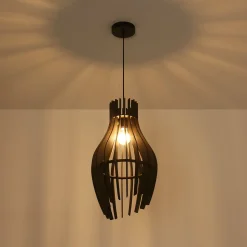 Lámpara colgante madera 
