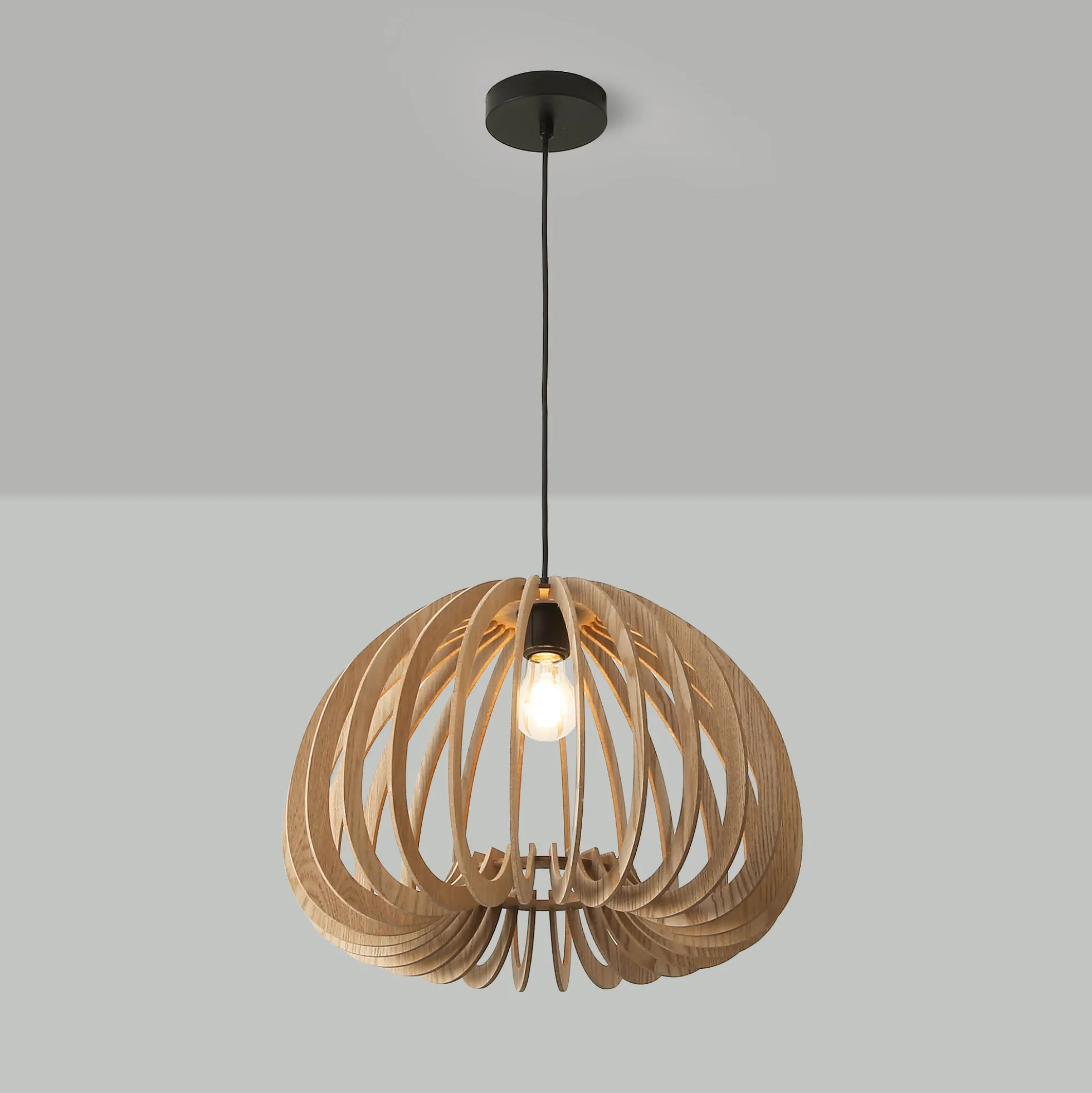 Lámpara colgante madera "MARGE" - Ø 45cm - E27