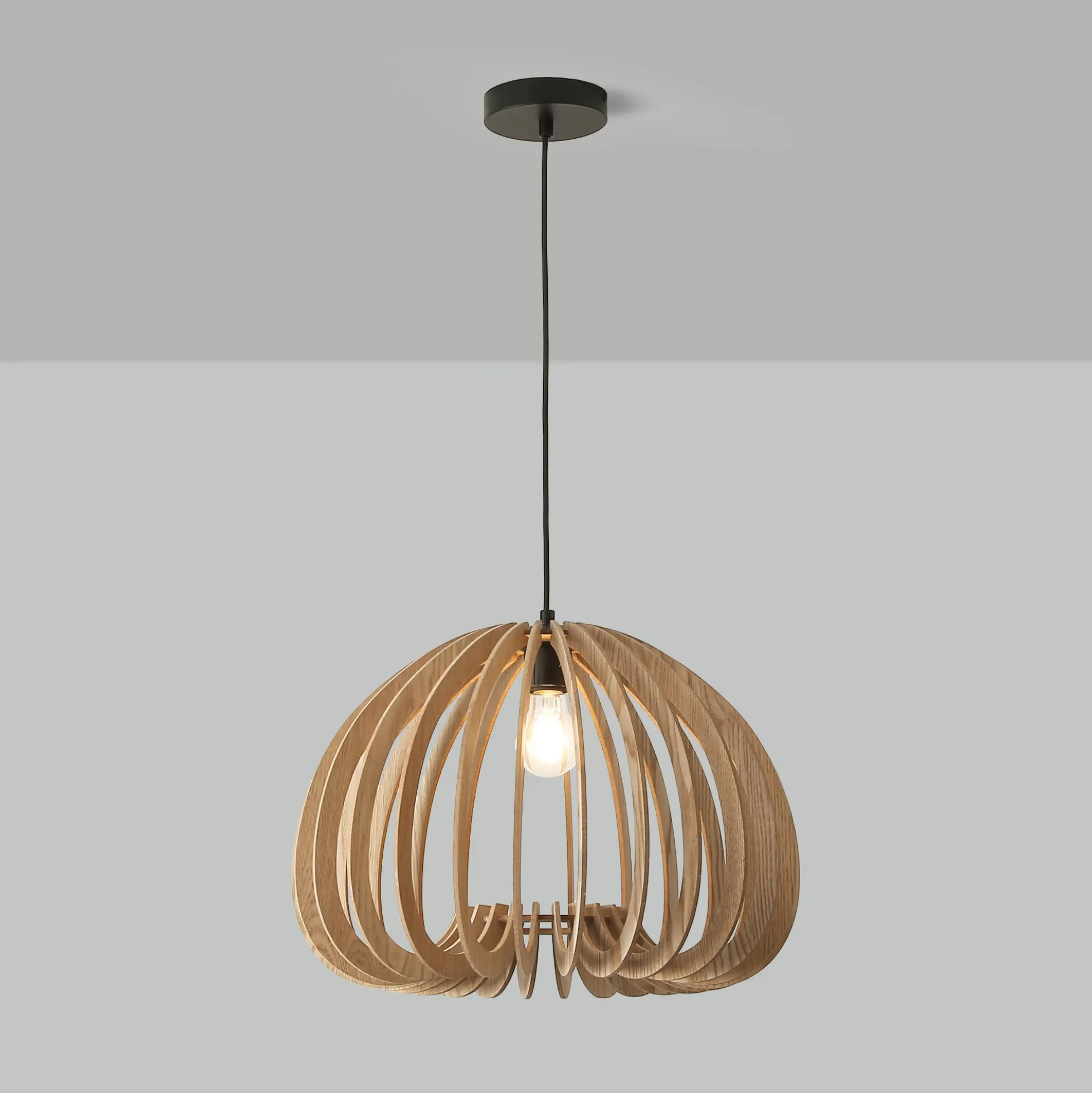 Lámpara colgante madera "MARGE" - Ø 45cm - E27