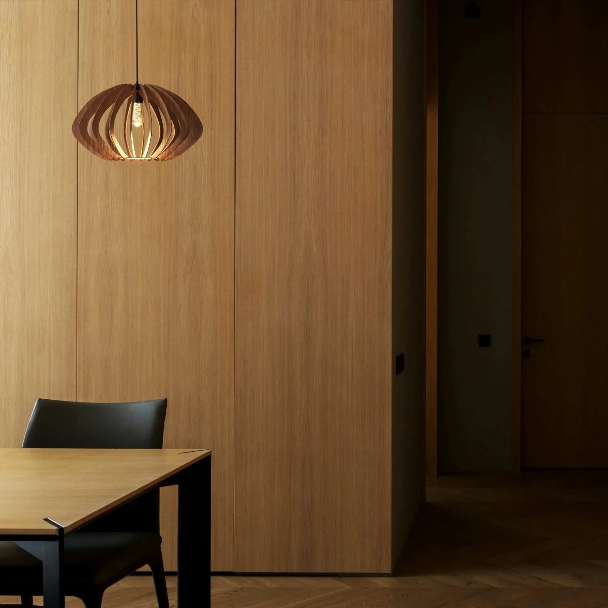 Lámpara colgante madera "Pili" - Ø 48cm - 1 x E27