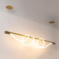 Lámpara colgante moderna neón ondulante
