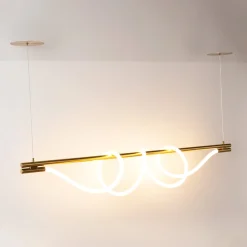Lámpara colgante moderna neón ondulante