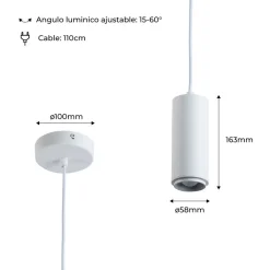 Lámpara colgante moderna 8W - Ángulo ajustable - 2800K