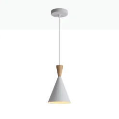 Lámpara colgante nórdica en metal y madera "Exan"