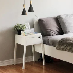 Lámpara colgante nórdica en metal y madera 