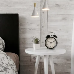 Lámpara colgante nórdica en metal y madera 