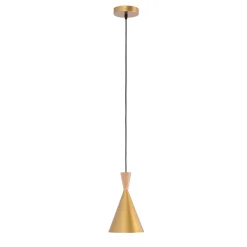 Lámpara colgante nórdica en metal y madera 