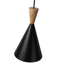 Lámpara colgante nórdica en metal y madera 