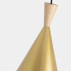 Lámpara colgante nórdica en metal y madera 