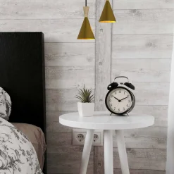 Lámpara colgante nórdica en metal y madera 