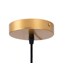 Lámpara colgante nórdica en metal y madera 