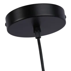 Lámpara colgante nórdica en metal y madera 