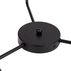 Lámpara colgante triple de metal y madera
