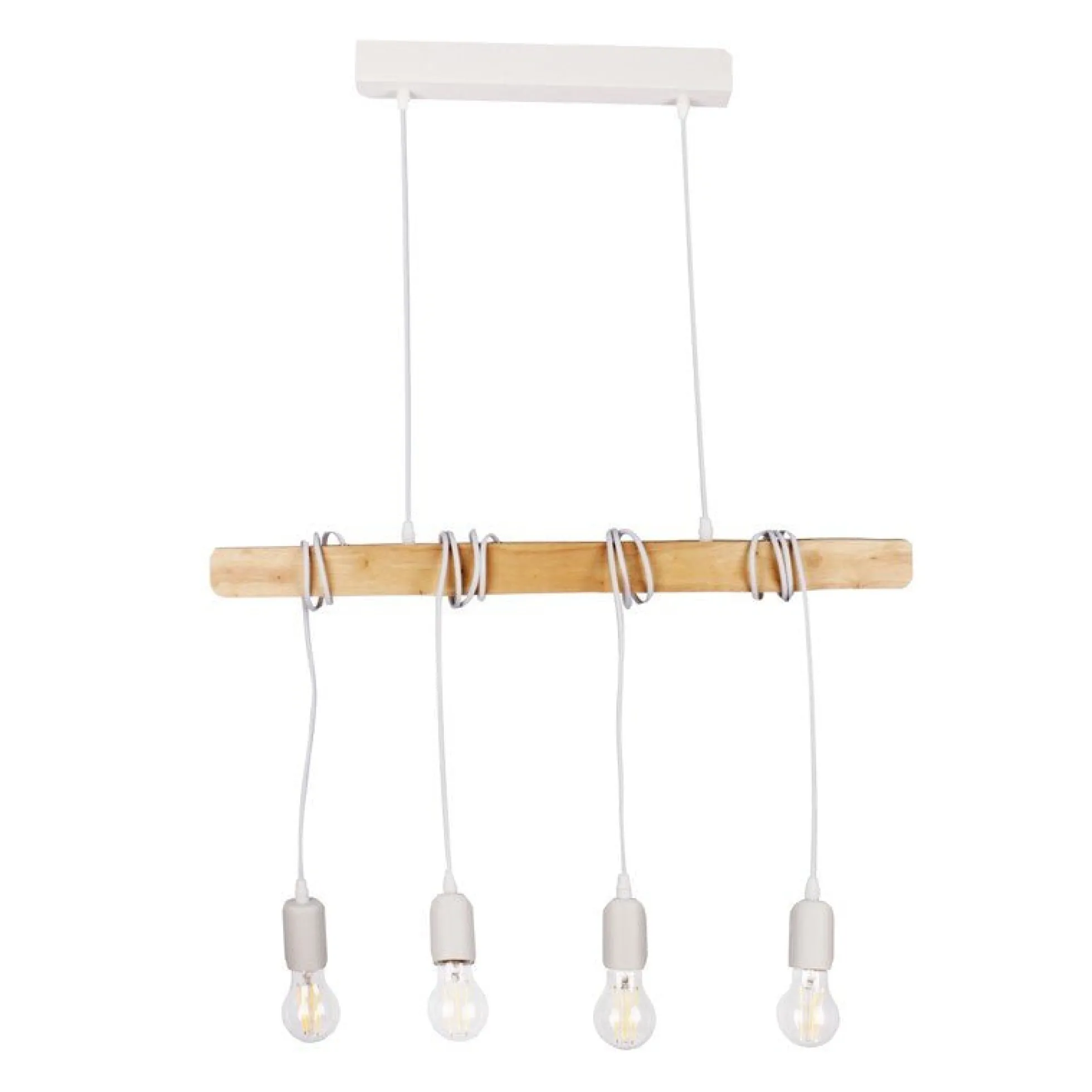 Lámpara colgante vintage madera "Otto" - 4 x E27