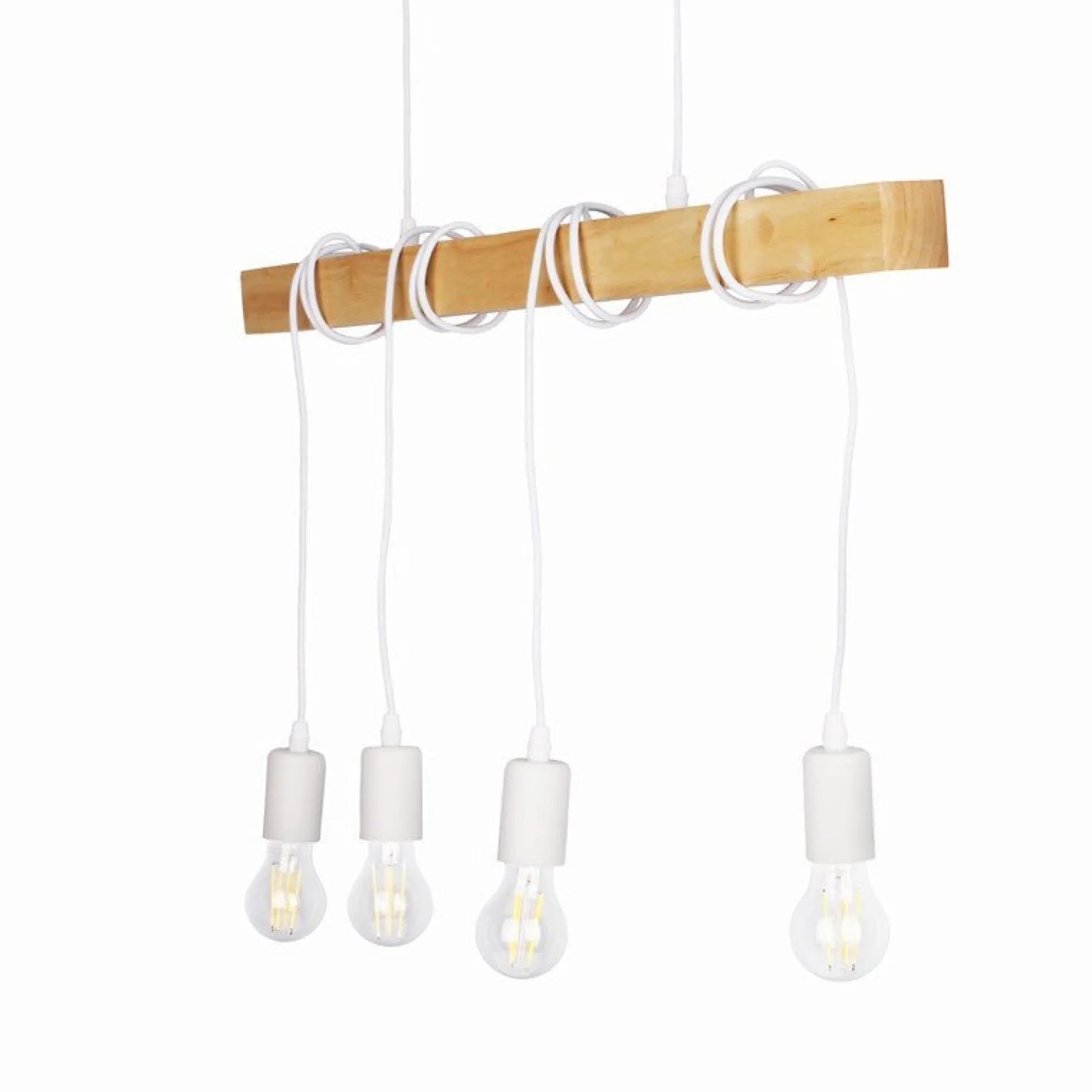 Lámpara colgante vintage madera "Otto" - 4 x E27