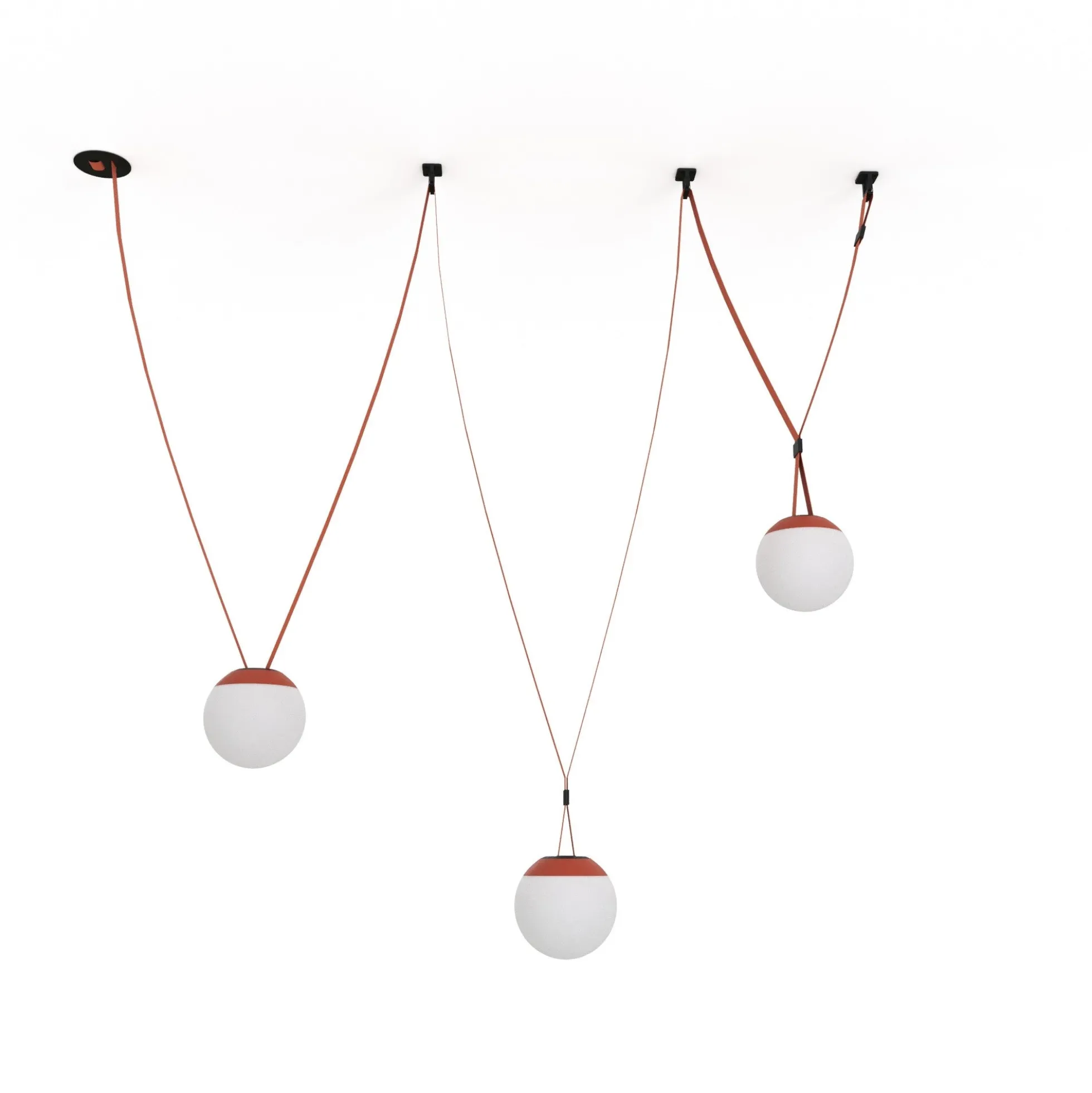 Lámpara configurable "Axia 6" - KIT 3 lámparas bola 12W + cinta textil eléctrica + accesorios