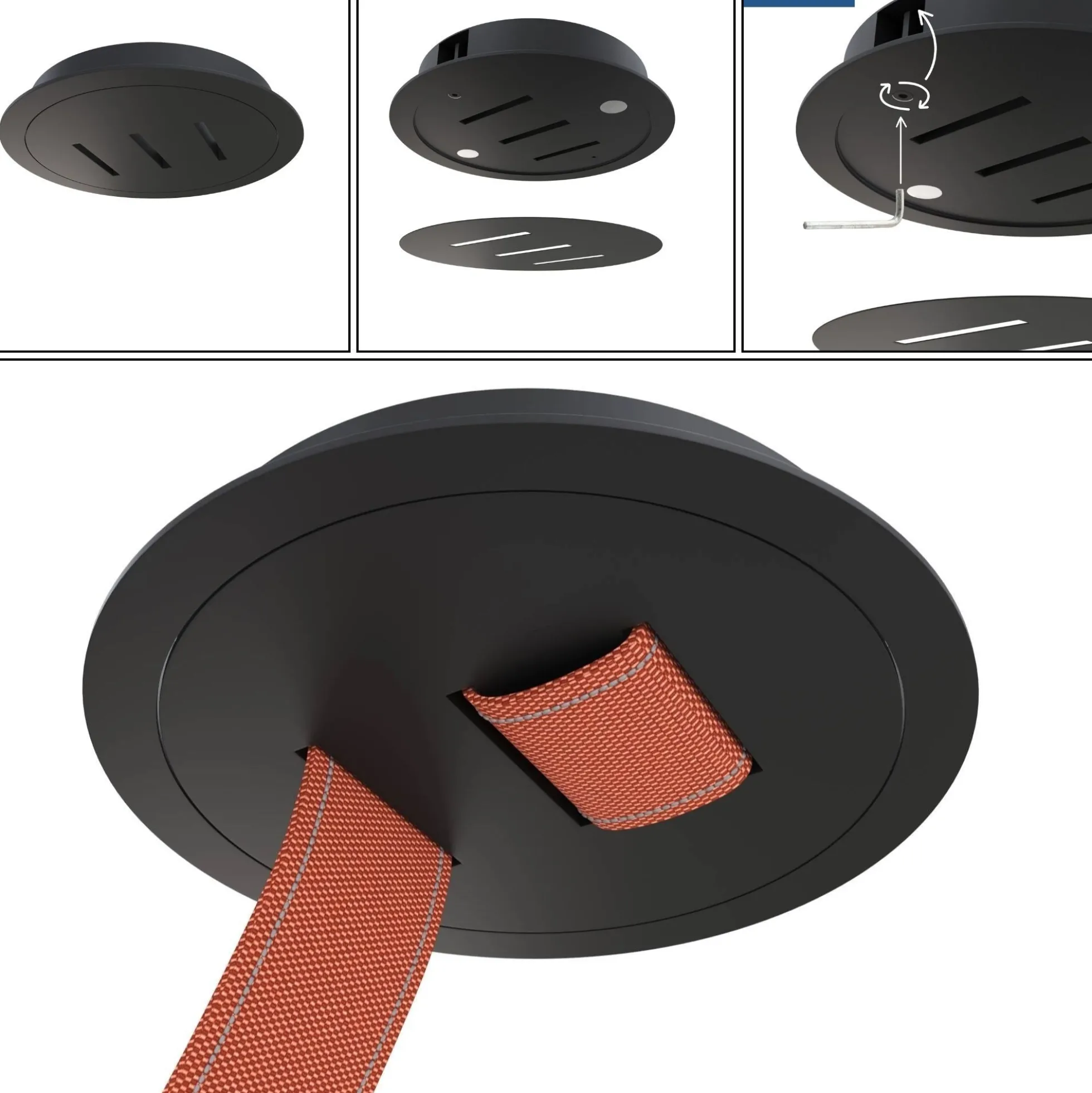 Lámpara configurable "Axia 6" - KIT 3 lámparas bola 12W + cinta textil eléctrica + accesorios