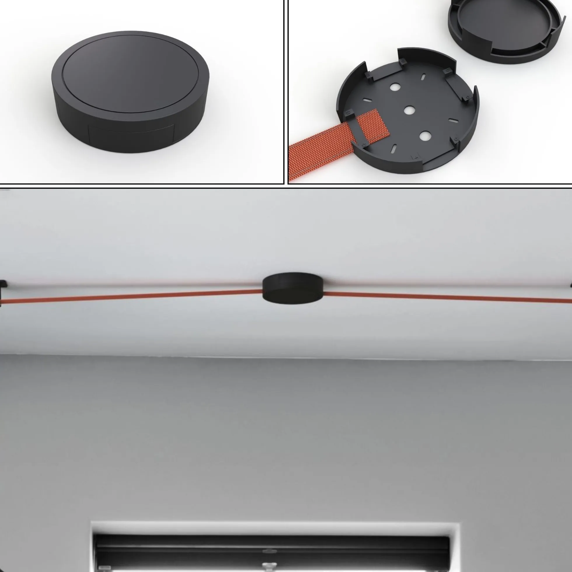 Lámpara configurable "Axia 4" - KIT lámpara bola 12W + cinta textil eléctrica + accesorios