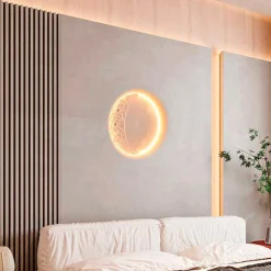 Lámpara de escayola trimless en forma de luna "SIDEREUS" - 300x300 mm - 8.5 W