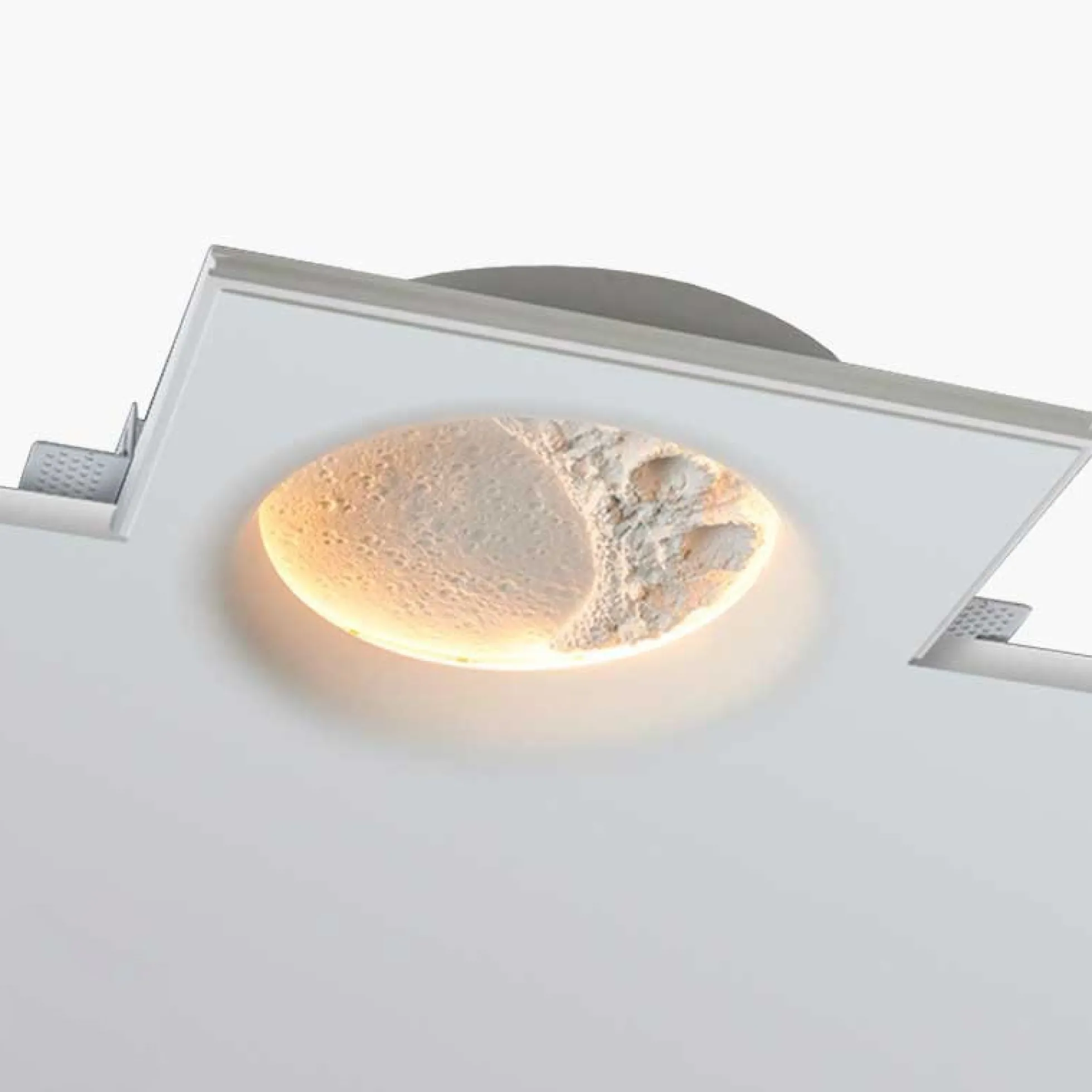 Lámpara de escayola trimless en forma de luna "SIDEREUS" - 300x300 mm - 8.5 W