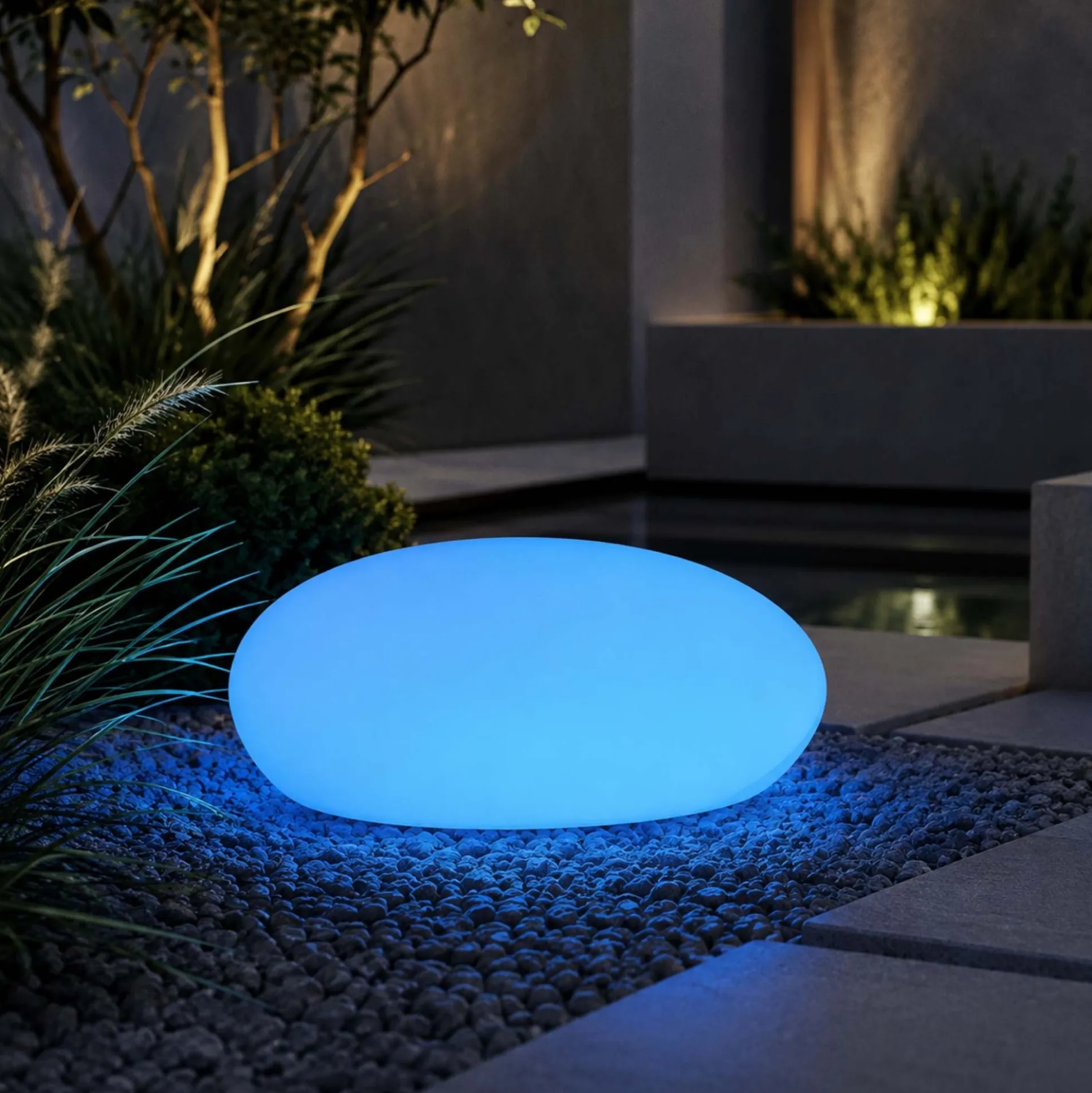Lámpara de exterior "Stone" - RGBW - 1,2W - 40cm - Recargable