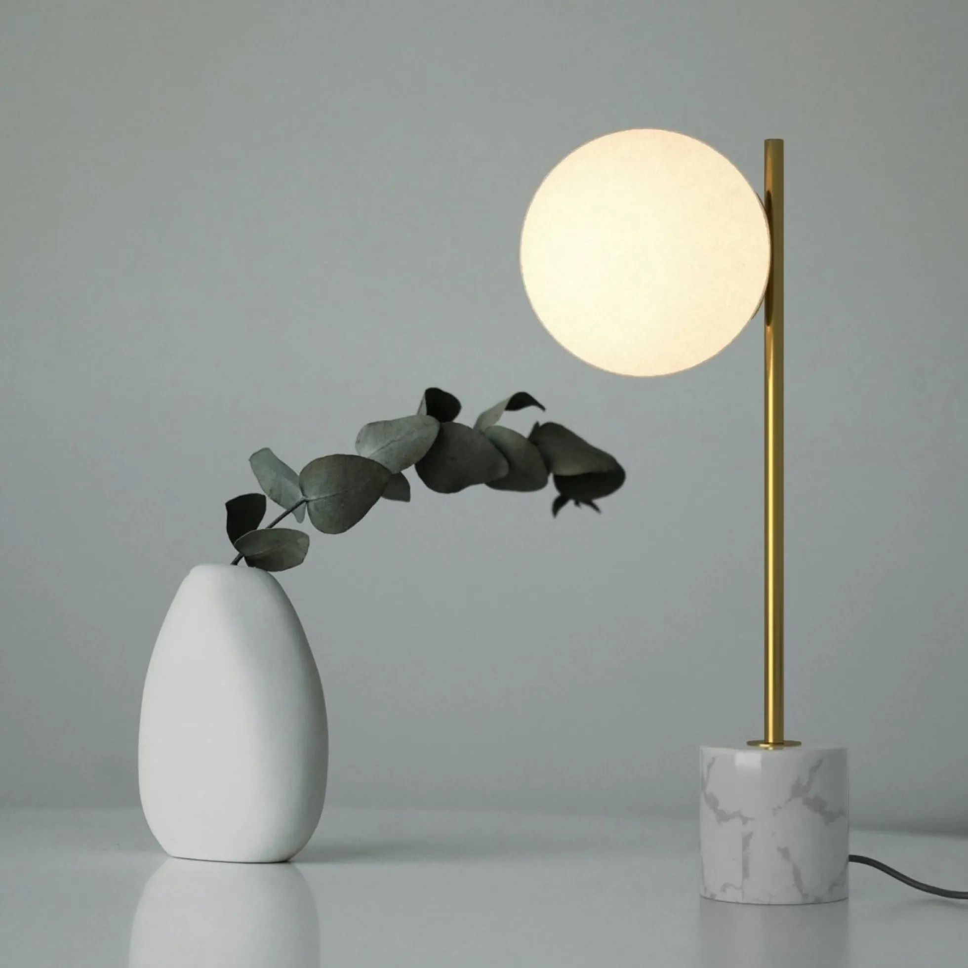 Lámpara de mesa bola cristal "LICRU" - E27 - Ø 15cm