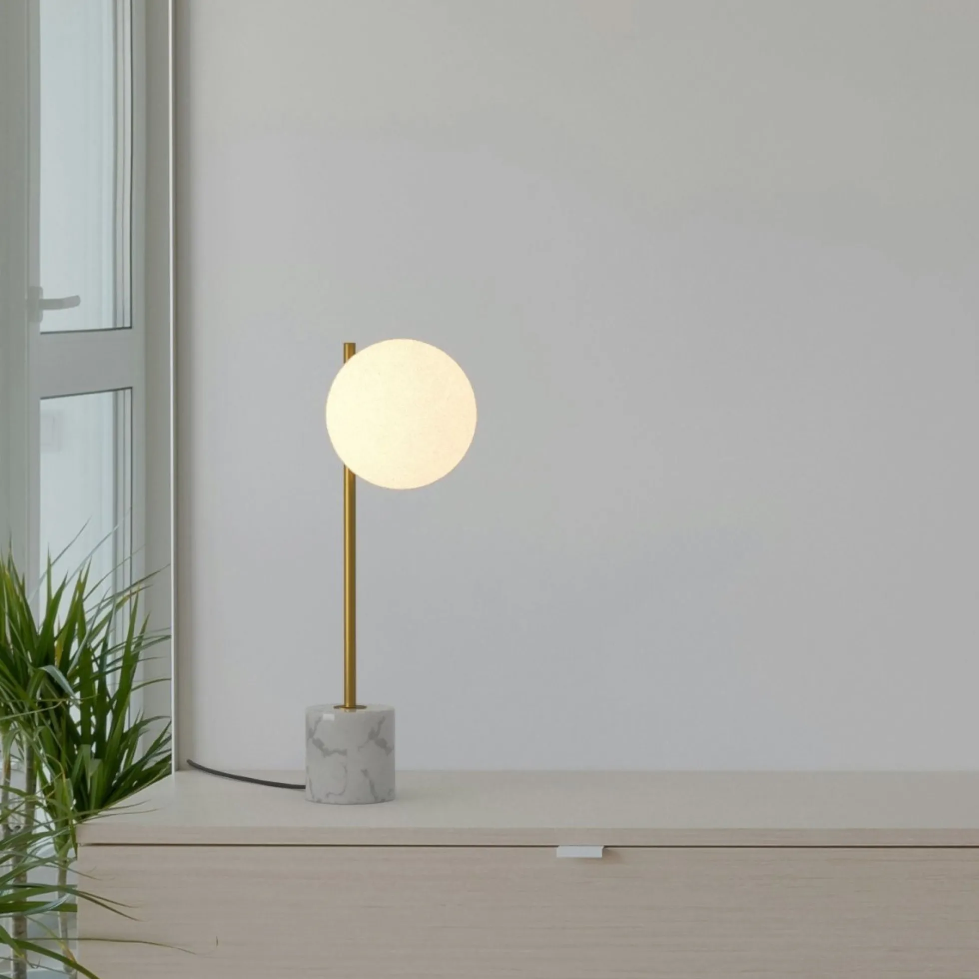 Lámpara de mesa bola cristal "LICRU" - E27 - Ø 15cm