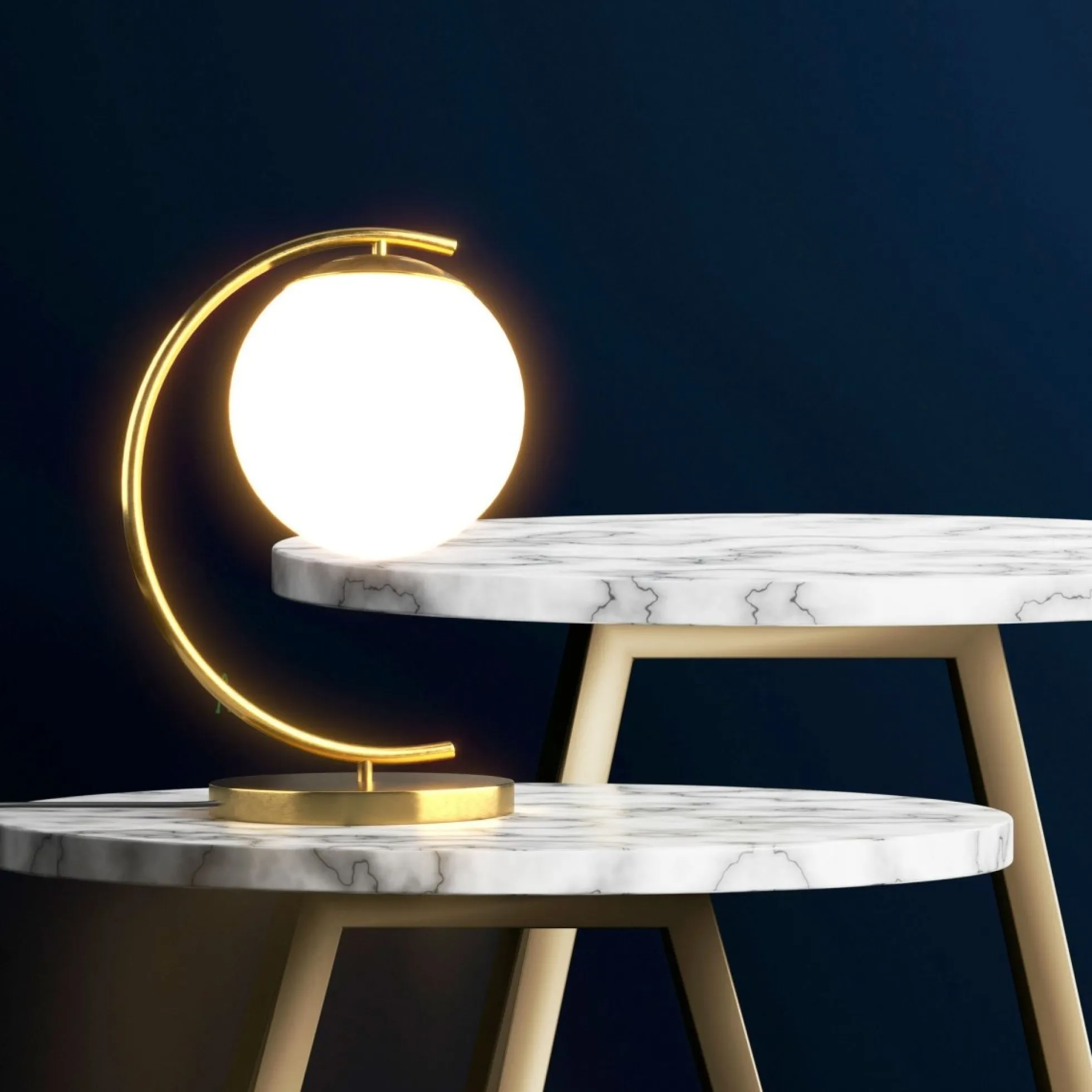 Lámpara de mesa bola cristal "San"