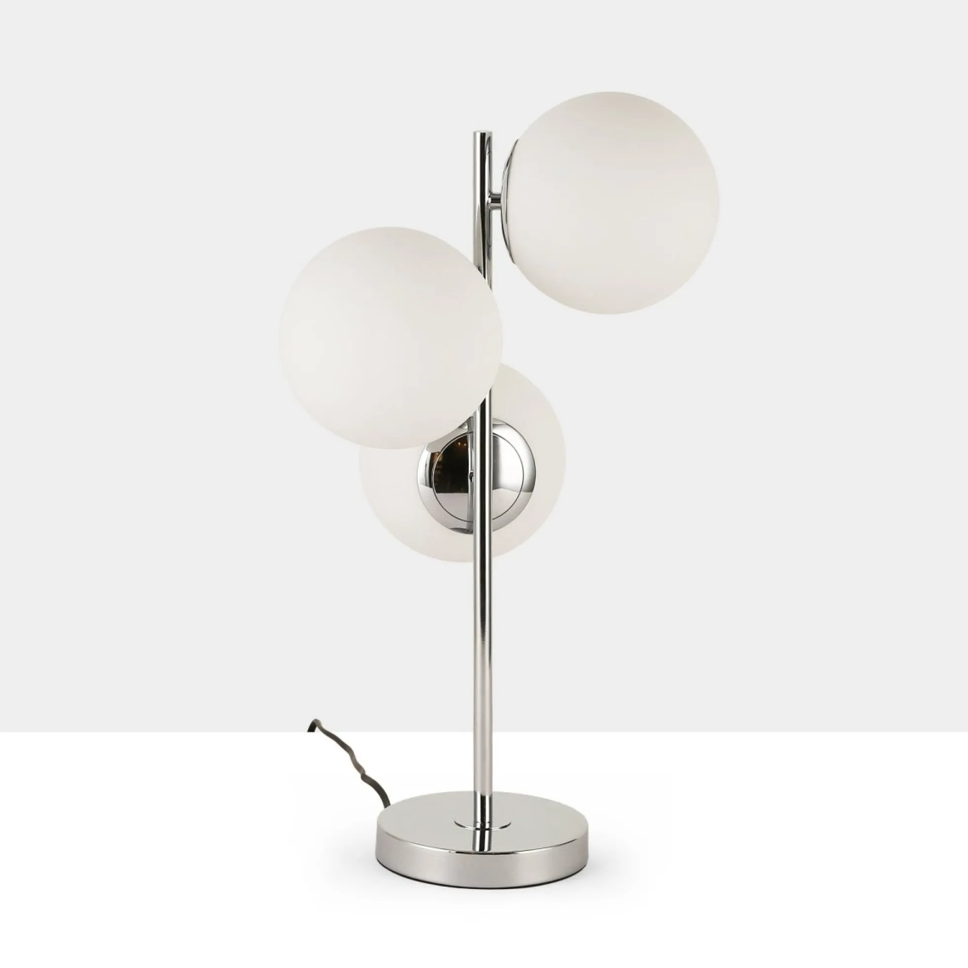Lámpara de mesa bola cristal triple "ROM" - 3 x E27 - Ø 15cm