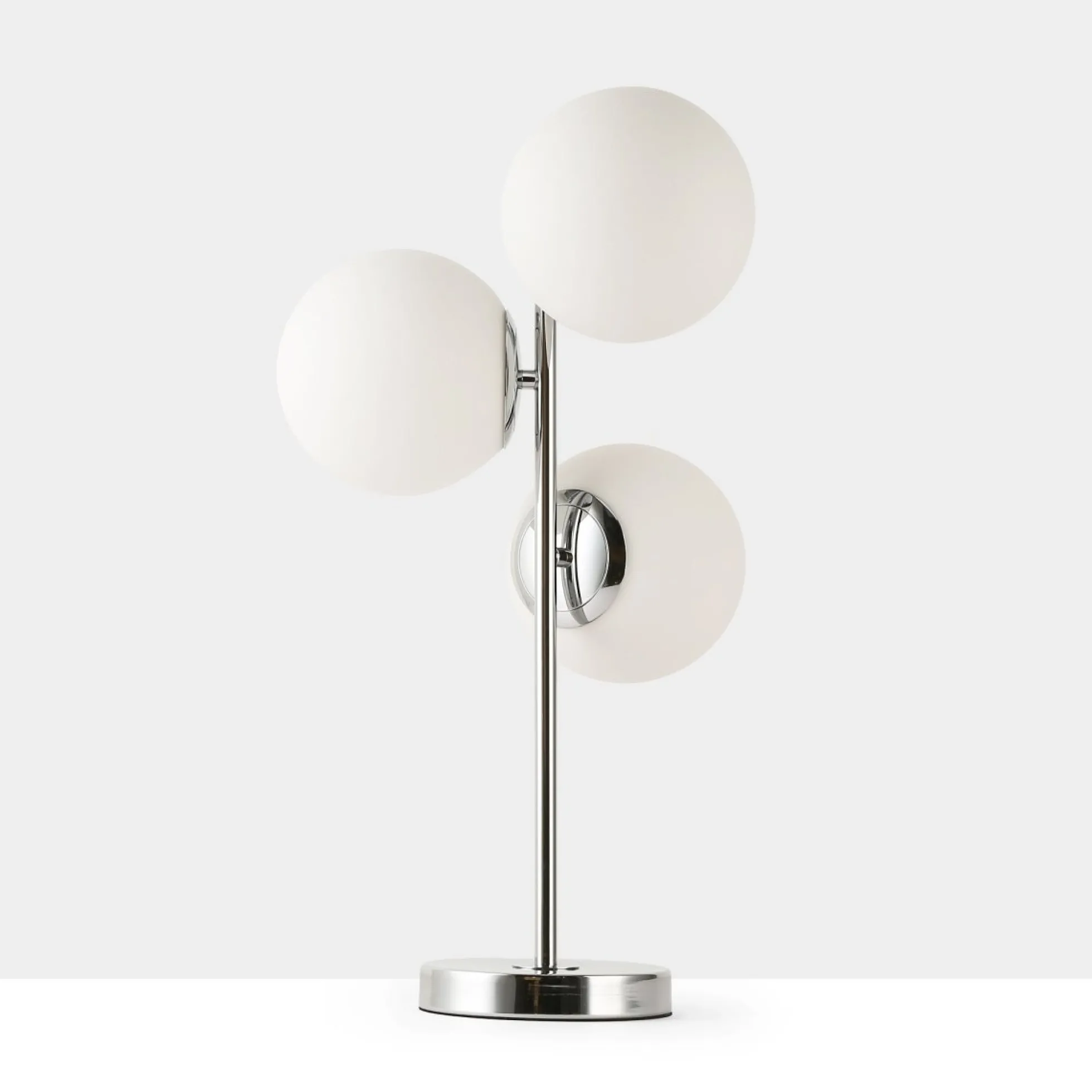 Lámpara de mesa bola cristal triple "ROM" - 3 x E27 - Ø 15cm