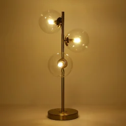 Lámpara de mesa con esferas de cristal