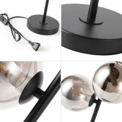 Lámpara de mesa con esferas de cristal