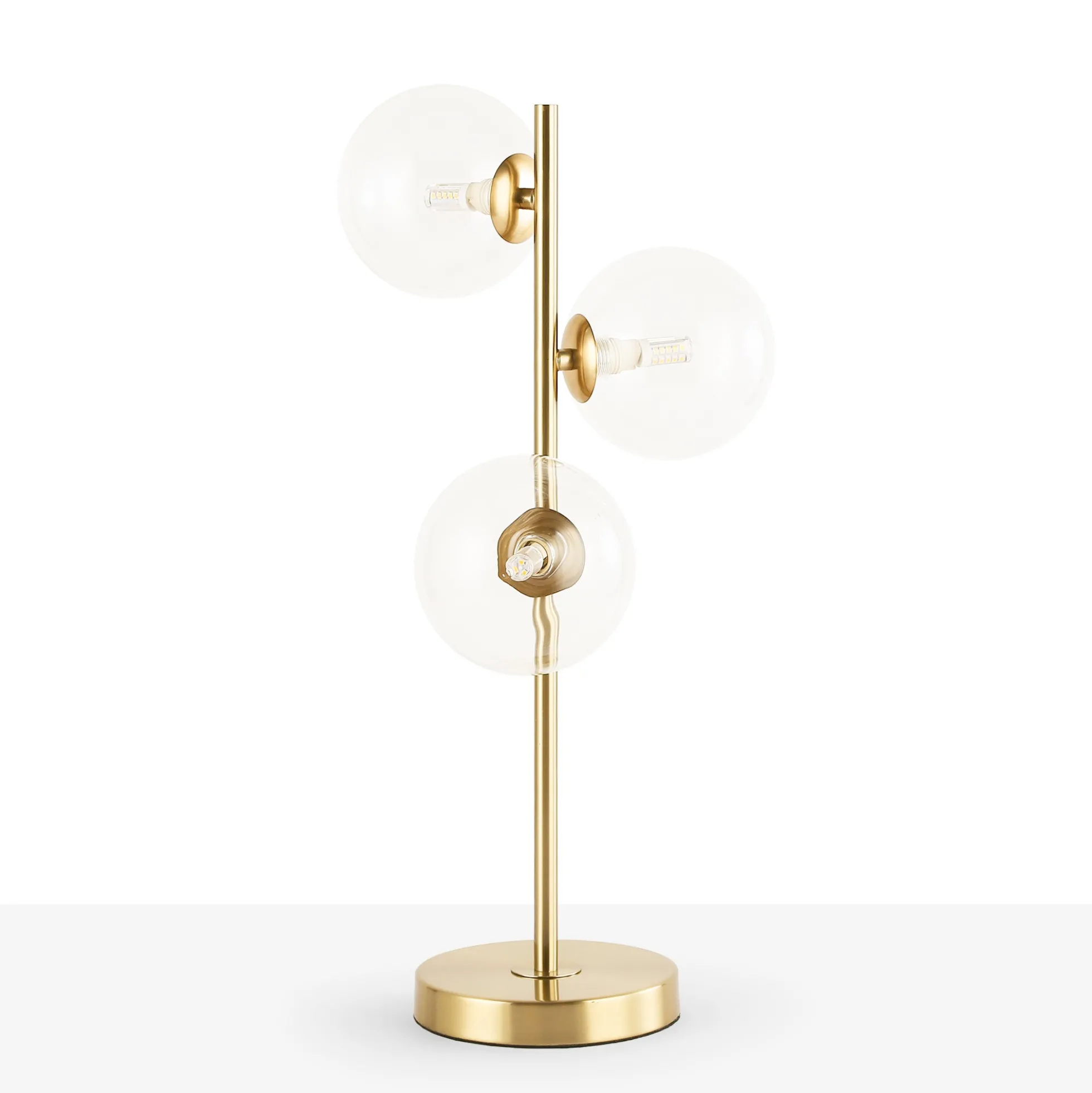 Lámpara de mesa con esferas de cristal "COMI" - 3 x G9