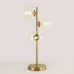 Lámpara de mesa con esferas de cristal