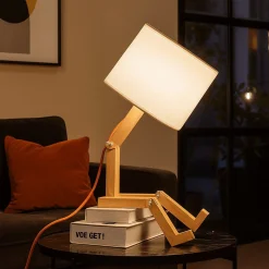 Lámpara de mesa de madera articulada