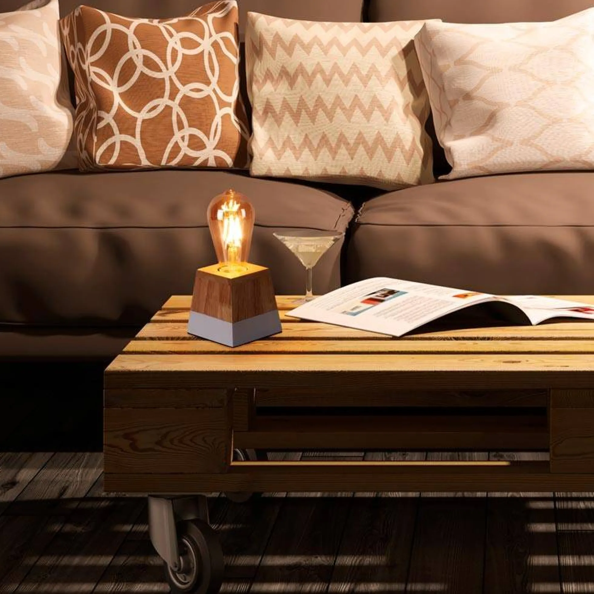 Lámpara de mesa de madera "LAKA"