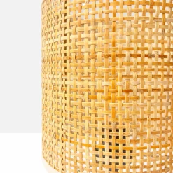 Lámpara de mesa de mimbre
