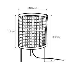 Lámpara de mesa de mimbre