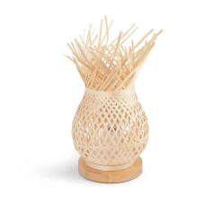 Lámpara de mesa de mimbre