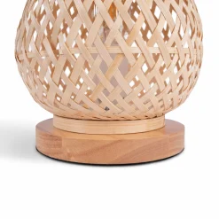 Lámpara de mesa de mimbre