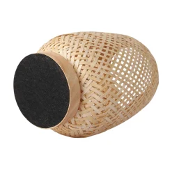 Lámpara de mesa de mimbre y madera 