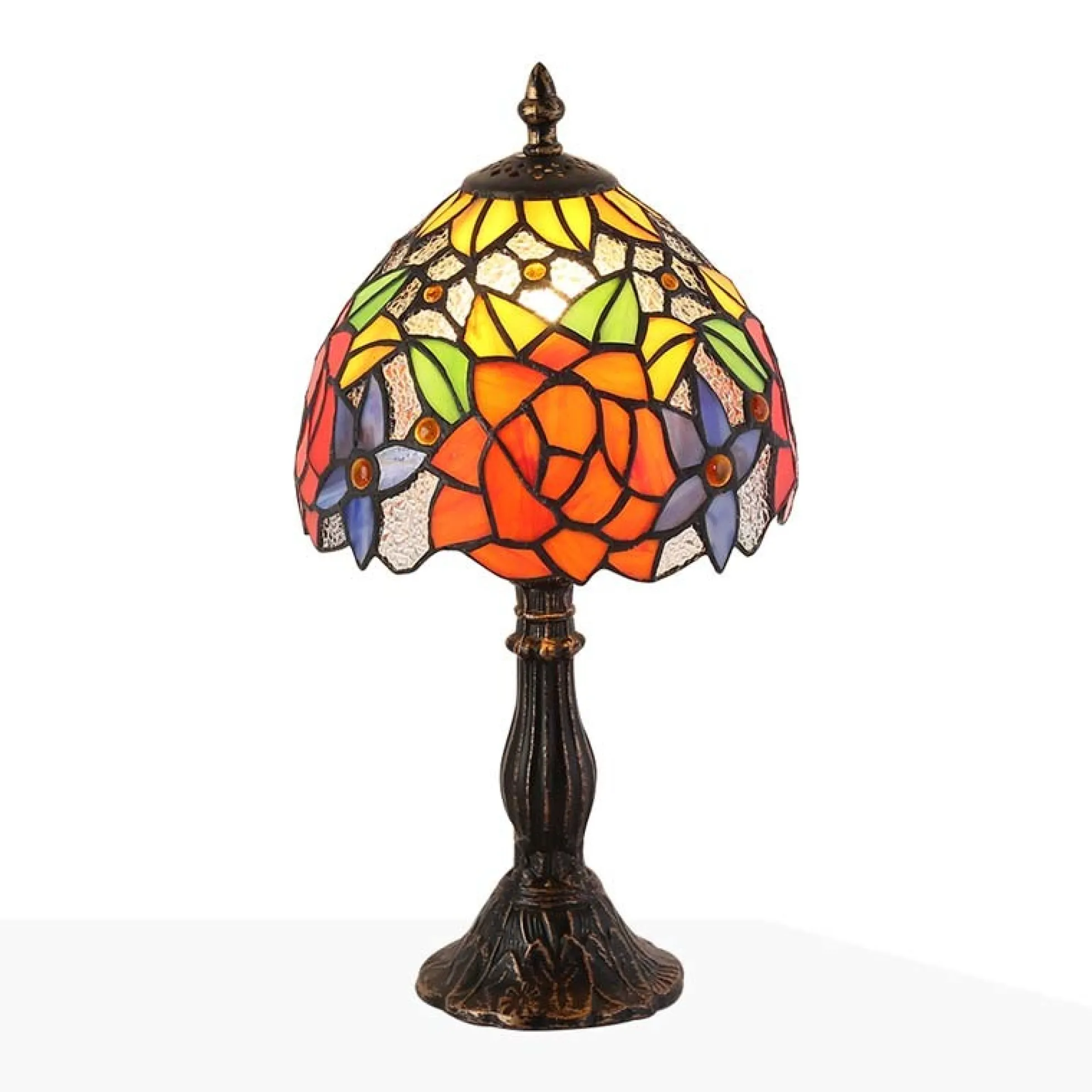 Lámpara de mesa inspiración "Tiffany" con mosaico de cristal