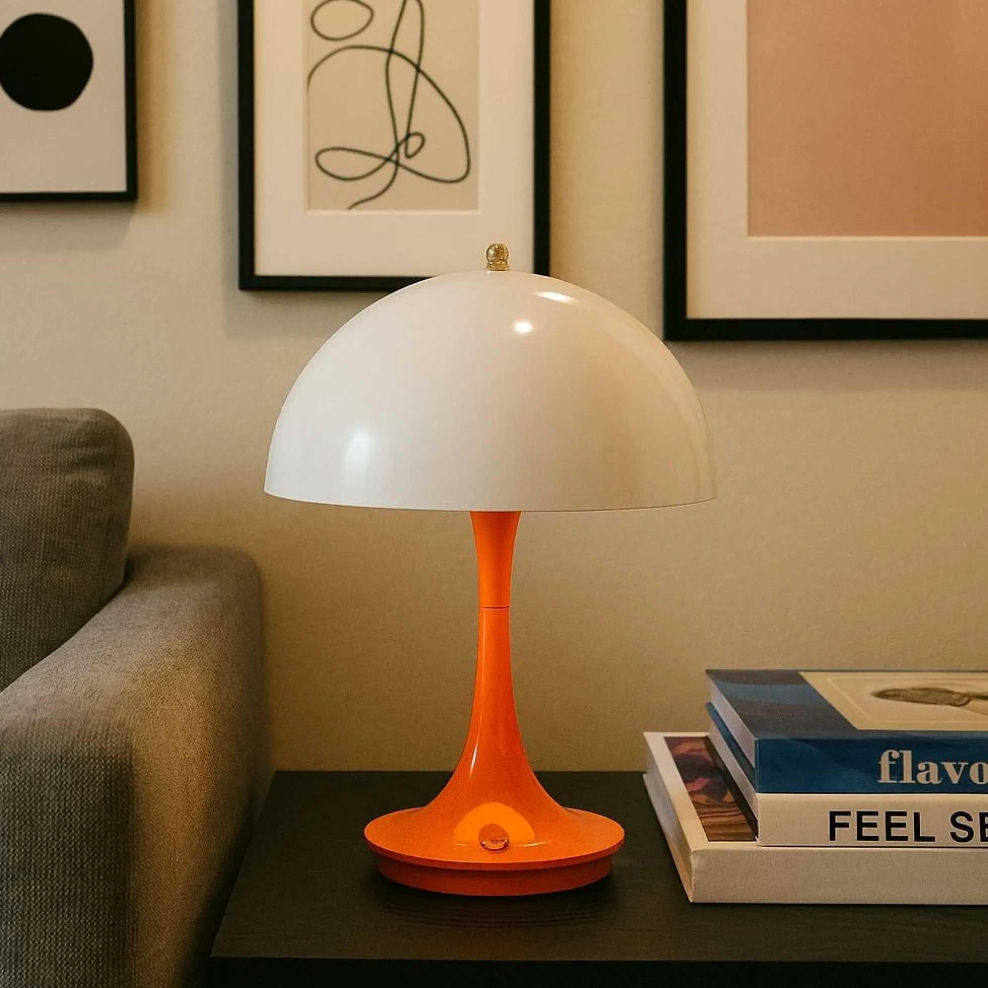 Lámpara de mesa LED CCT portátil - Táctil - Semiesférica