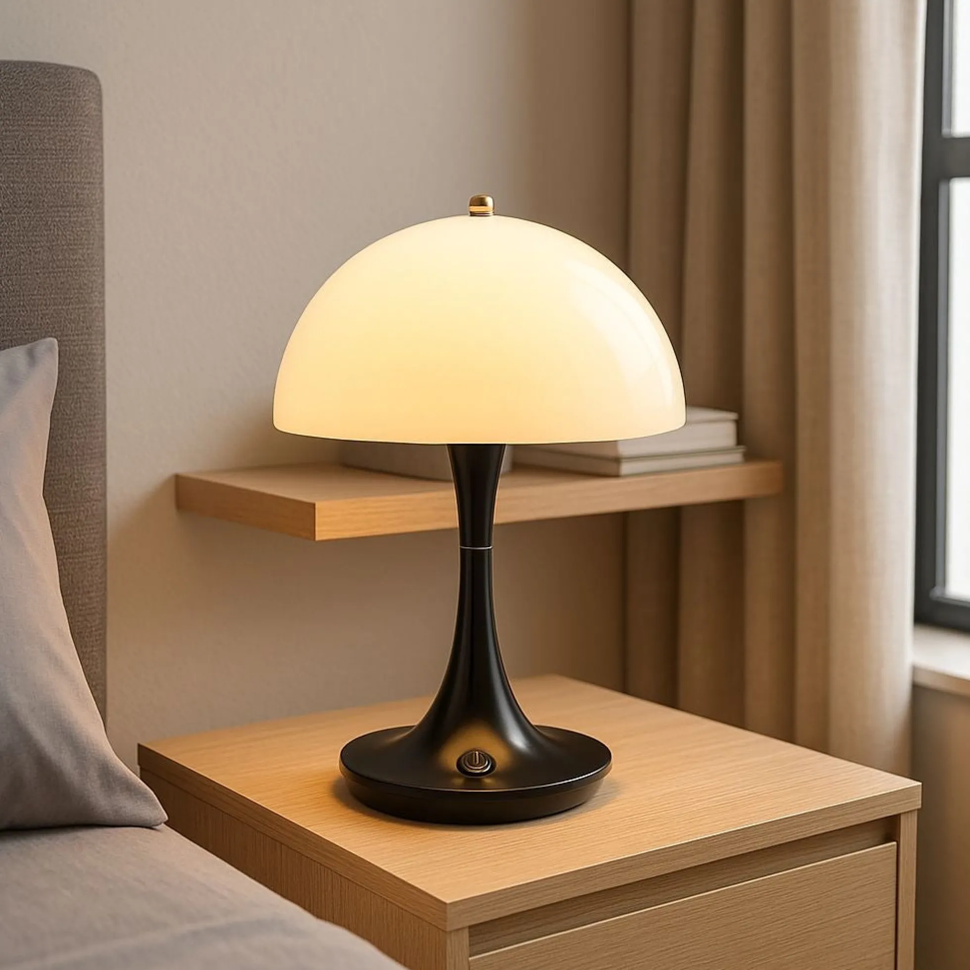 Lámpara de mesa LED CCT portátil - Táctil - Semiesférica
