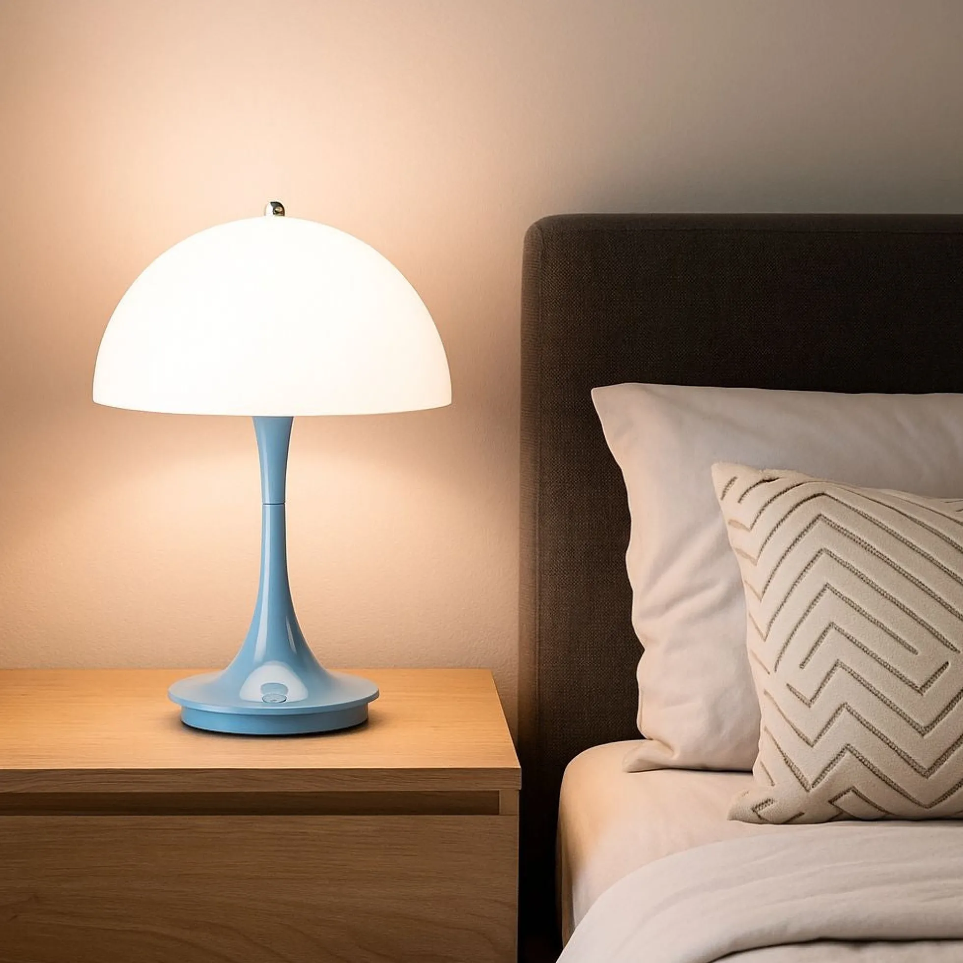 Lámpara de mesa LED CCT portátil - Táctil - Semiesférica