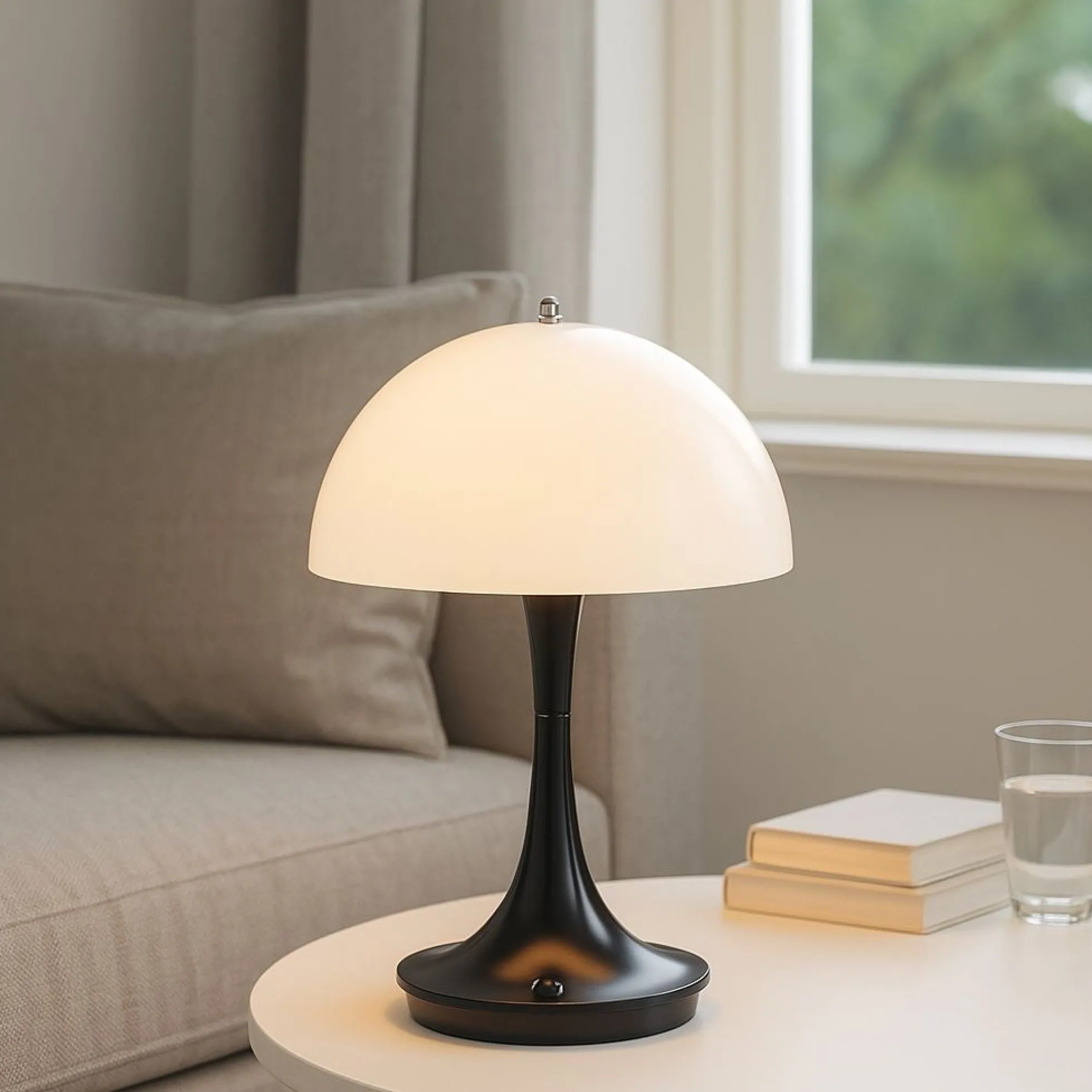 Lámpara de mesa LED CCT portátil - Táctil - Semiesférica