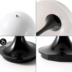 Lámpara de mesa LED CCT portátil - Táctil - Semiesférica