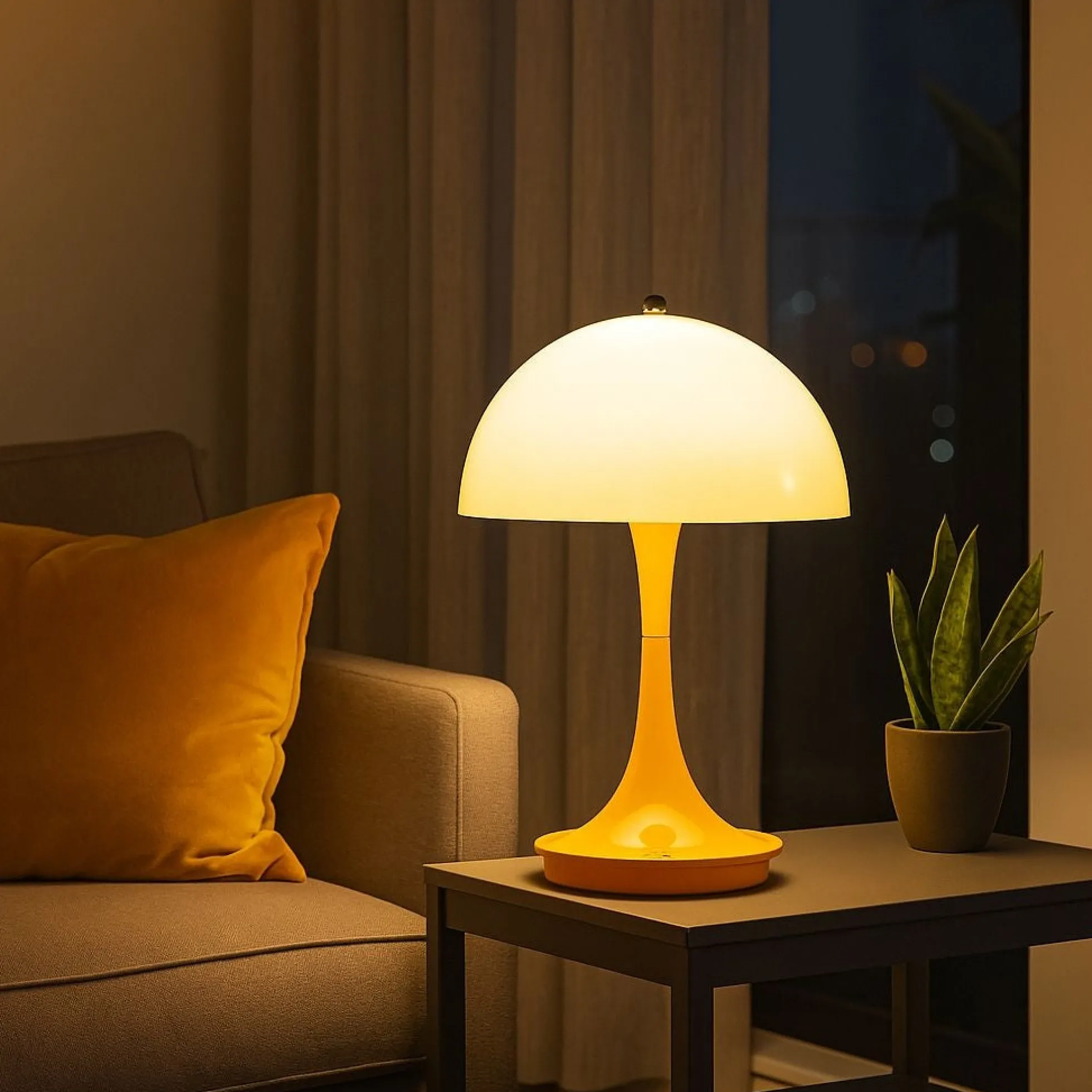 Lámpara de mesa LED CCT portátil - Táctil - Semiesférica