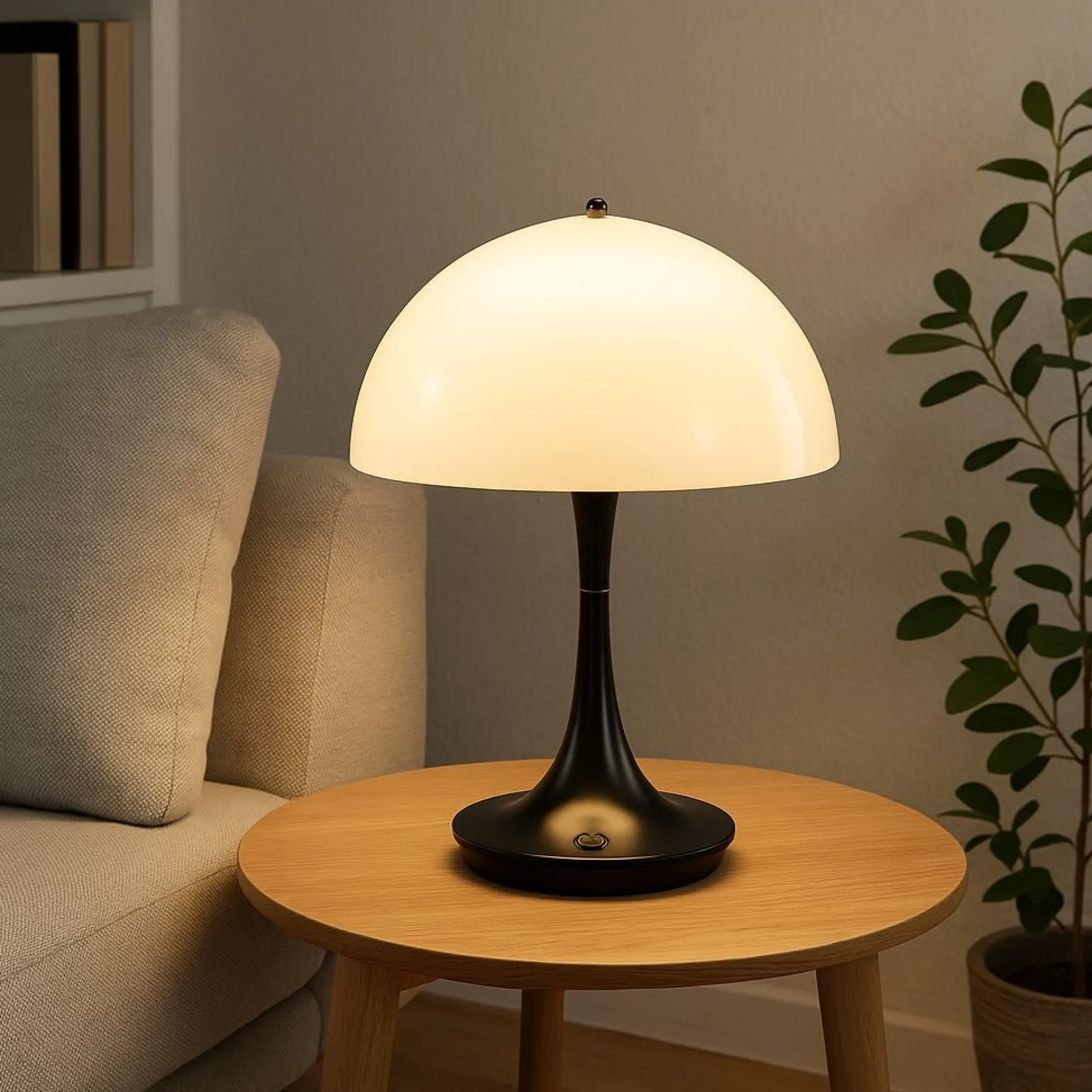 Lámpara de mesa LED CCT portátil - Táctil - Semiesférica